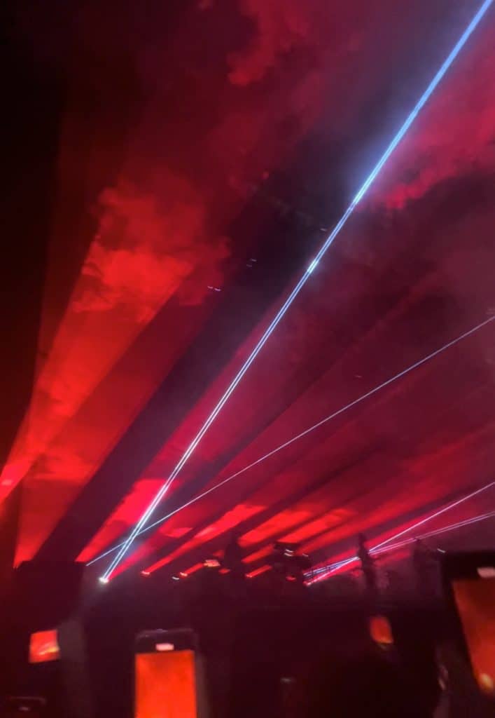 Lasers and lights at the Tame Impala show on the main stage