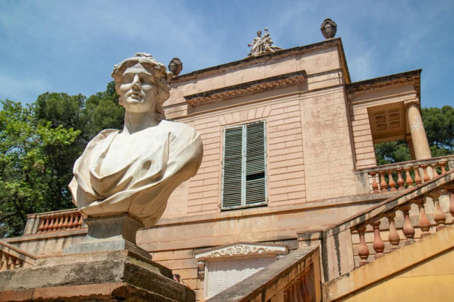 A statue of Adionis, Greek good of rebirth, in the Labyrinth of Horta Park.