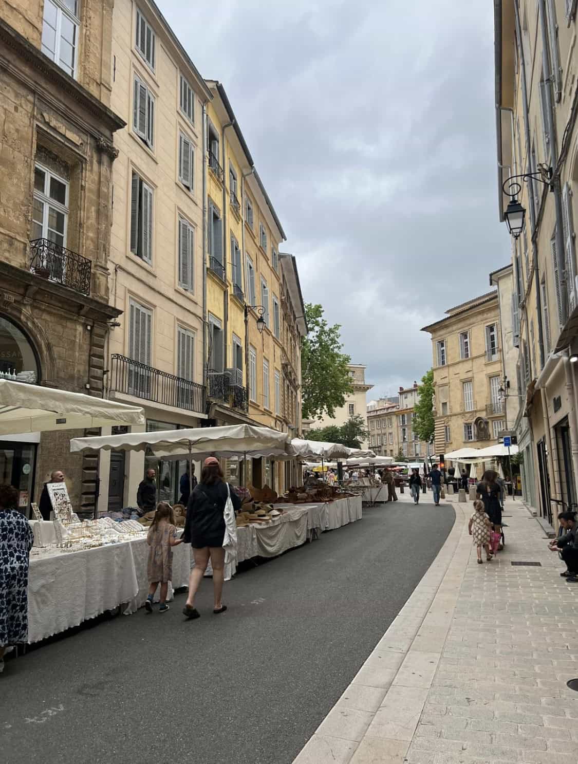 A snapshot of a market street in Aix.