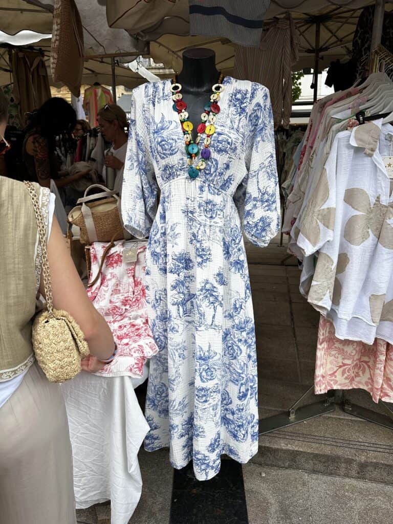 a dress on display in the city street market