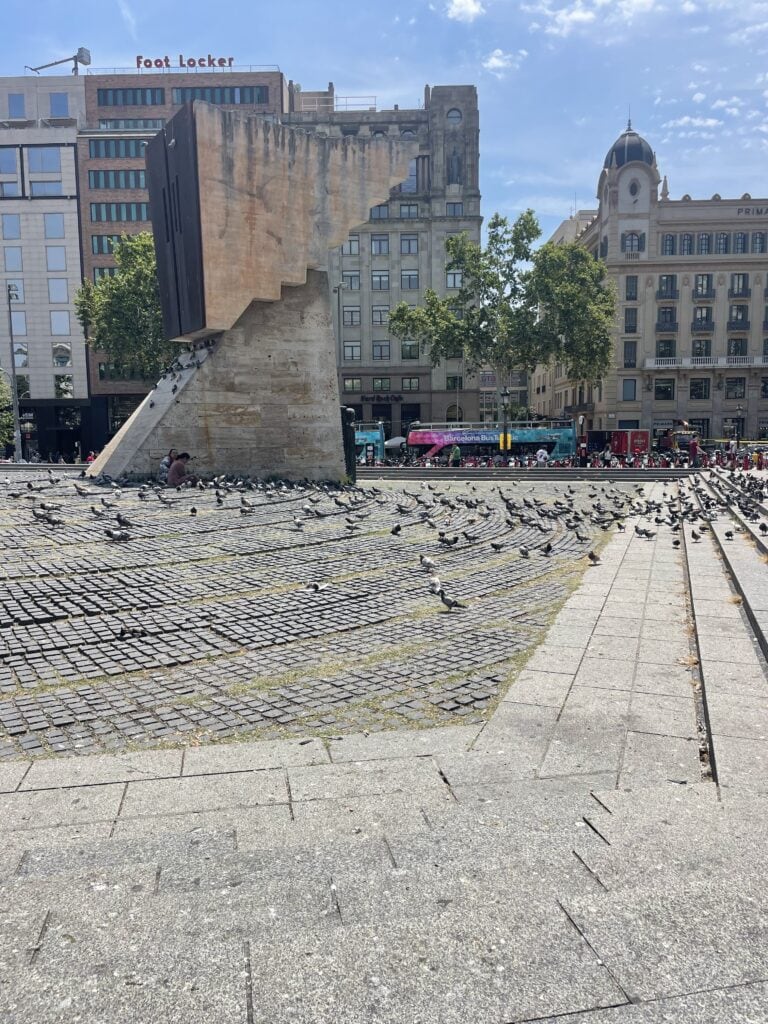 Empty fountains without water in Spain.