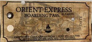 A train ticket saying “Orient Express”