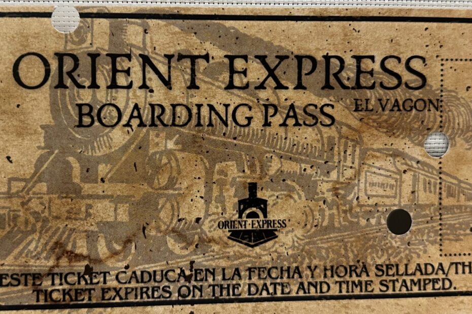 A train ticket saying “Orient Express”