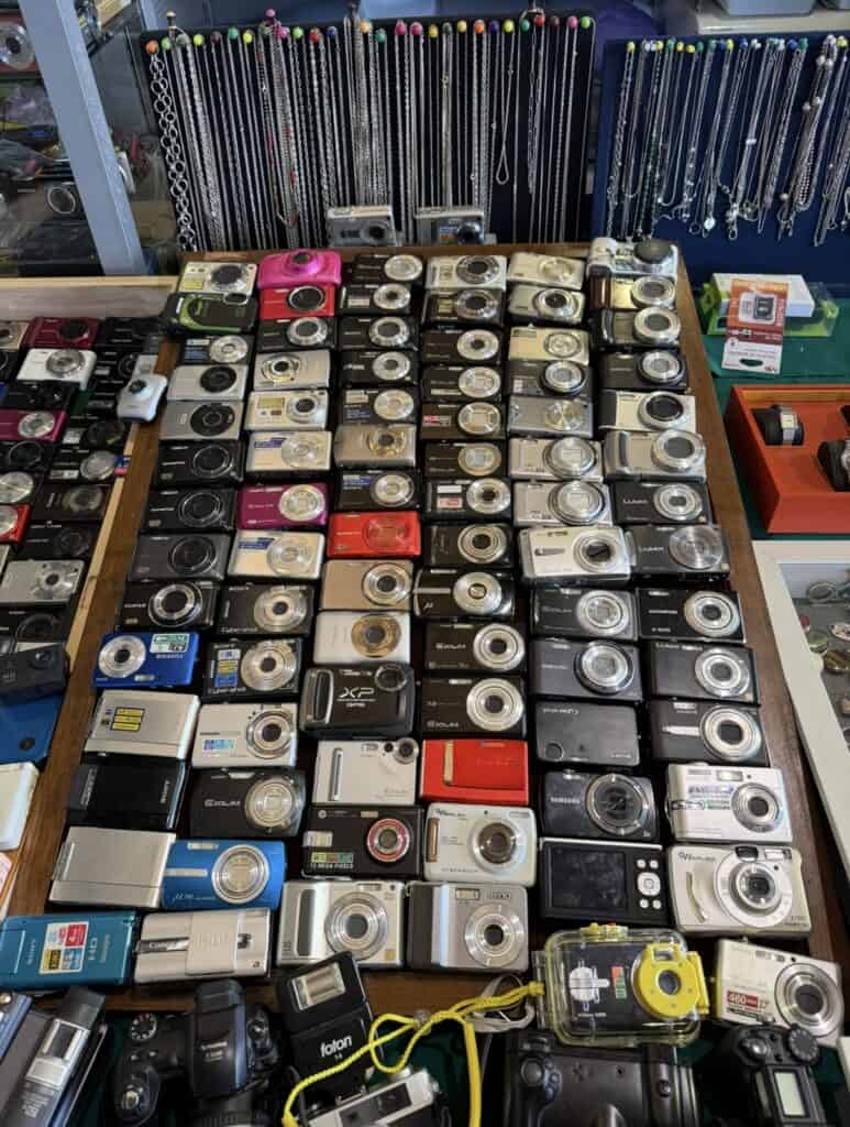 Rows of old digital camera