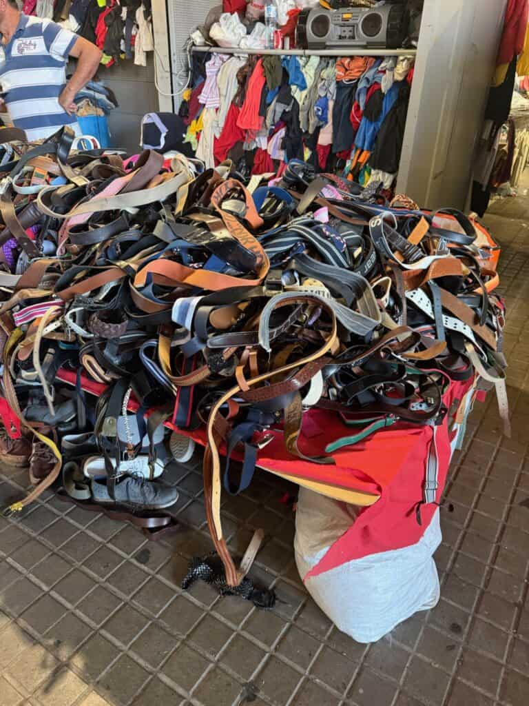 Pile of vintage and thrifted belts