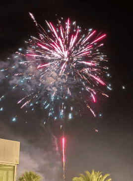 Explosive and mesmerizing fireworks seen from the streets.