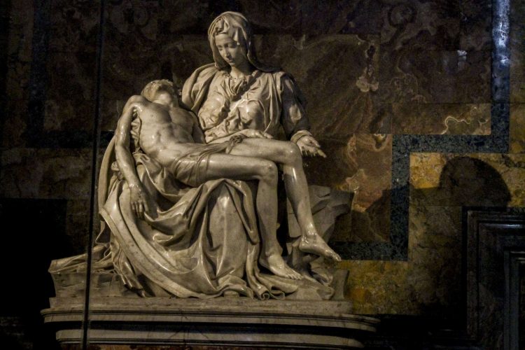 Michaelangelo's famous sculpture of the Virigin Mary holding the crucified Jesus. Legend says that this sculpture was created using only one block of marble.